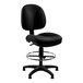 A National Public Seating office stool with a black cushion and chrome base.