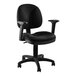 A black National Public Seating office chair with black arms and wheels.