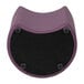 A purple and black leather Nicholas Moon modular ottoman with a black base.
