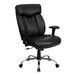 A black Flash Furniture office chair with wheels and arms.