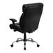 A Flash Furniture black leather office chair with chrome arms and wheels.