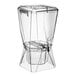A clear acrylic beverage dispenser with a spigot and an internal ice chamber, holding 3.5 gallons.