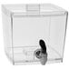 A clear plastic Choice beverage dispenser with a black spigot.