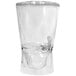 A clear acrylic beverage dispenser with a tap and ice chamber.