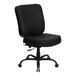A Flash Furniture black leather office chair with wheels.
