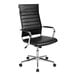 A Flash Furniture black leather office chair with chrome legs.