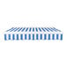 An Awntech Key West blue and white striped awning with protective hood.