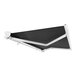 A black and white patio umbrella.