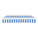 An Awntech Key West blue and white striped awning with protective hood.