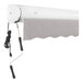 A grey Awntech Key West retractable patio awning with a grey shade.