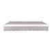 An Awntech Key West gray retractable patio awning with a white frame.