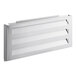 A white rectangular metal grille with a metal frame.