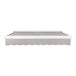 A gray Awntech Key West retractable awning with white protective hood.