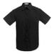 A Henry Segal black short sleeve cafe shirt with a collar.