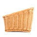 A honey-colored plastic cascading basket with a handle on a white background.