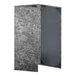 A grey metal H. Risch, Inc. menu cover with a brushed metallic finish and white border.