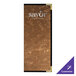 A brown custom H. Risch, Inc. menu cover with black trim.