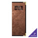 A bronze brushed metallic rectangular menu cover with 12 views.
