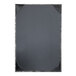 A black rectangular menu cover with a white border.