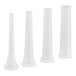 Three white plastic pipes with a black lid.