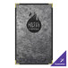 A close up of a customizable steel menu cover.