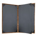 A black and brown H. Risch, Inc. customizable menu cover with a metallic brushed finish.