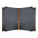 A black and brown rectangular H. Risch, Inc. menu cover with black corners.
