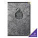 A H. Risch, Inc. steel brushed metallic menu cover with a coffee shop logo on the counter.