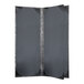 A grey rectangular menu cover with a white border and black corners.