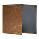A brown folder with a grey cover.