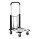 A black and silver Lavex aluminum folding platform truck with wheels and a handle.