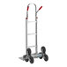 A silver Lavex hand truck with wheels and red "U" loop handles.