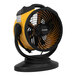 An XPOWER yellow and black air circulator fan on a stand.