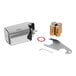 A silver metal Zurn ZERK-SM AquaSense battery-powered kit with batteries.