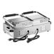 An Avantco commercial dual Panini sandwich grill on a counter.