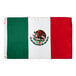 A Valley Forge Mexico flag with a white background and red, white, and green stripes.