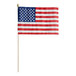 A Valley Forge United States of America stick flag with stars on a white background.