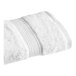 A white 1888 Mills Magnificence hand towel with a white stripe.