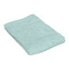 A folded seafoam green 1888 Mills Fibertone pool towel.