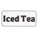A white Cambro label with black text reading "Iced Tea"