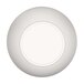 A white melamine bowl with a cream circle in the middle.