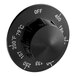 A black American Range thermostat knob with white text and numbers.