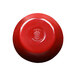 A red Elite Global Solutions irregular round melamine bowl.