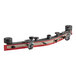 A red and black Lavex squeegee assembly with wheels.