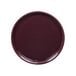 A close up of a dark purple Elite Global Solutions Maya coupe melamine plate with a rim.