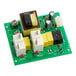 A green Lavex circuit module with two electronic components on it.