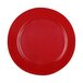 A red Elite Global Solutions Maya melamine plate with a clear circle in the center.