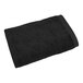 A black 1888 Mills bath sheet towel.