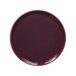 A purple melamine plate with a dark red rim.