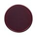 A round purple Elite Global Solutions Maya melamine plate with a reactive glaze finish.